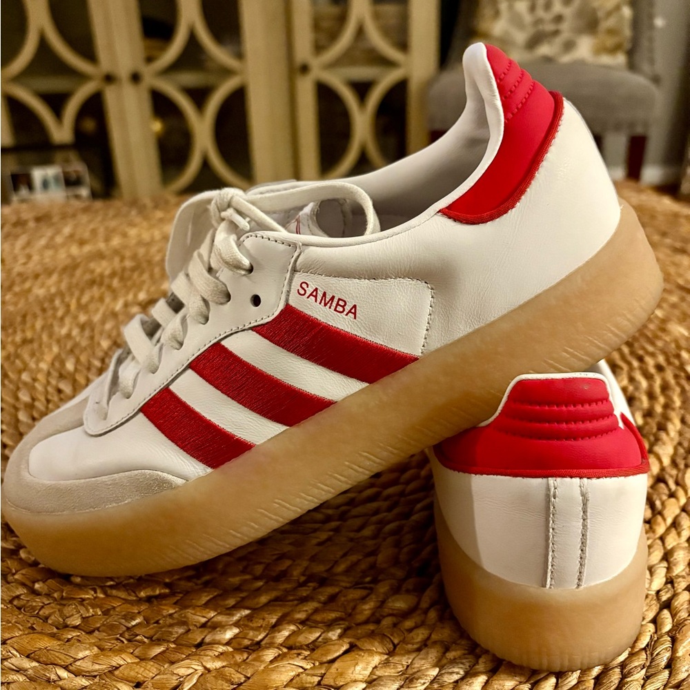 Adidas Samba Women's White and Red Sneakers